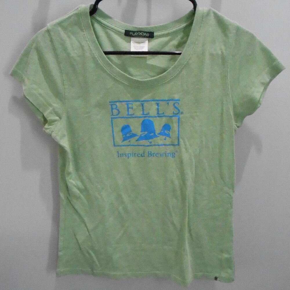 Bell's Brewery Ladies Recycled Soda Bottle Green Short Sleeve T-Shirt Size-Lg
